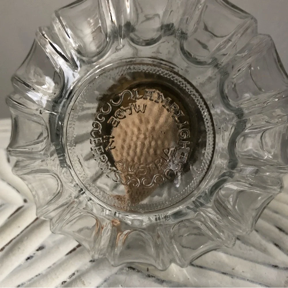 Lamplight Farms Vintage Oil Lamp Clear Glass with Thumbprint Pattern